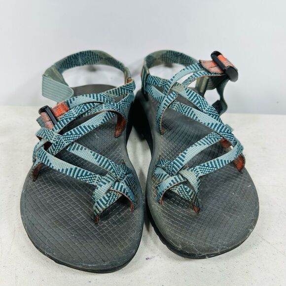 CHACO ZX2 CLASSIC Sport Sandals Women's 7Teal/Orange straps.gray,black sole - Picture 3 of 8